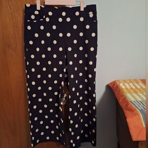 Chico's NWT Women's Black And Tan Polka Dot Wide-Leg Pants Size 12